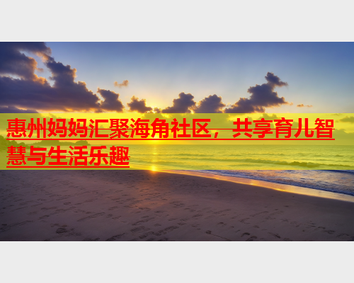 惠州妈妈汇聚海角社区，共享育儿智慧与生活乐趣  第1张